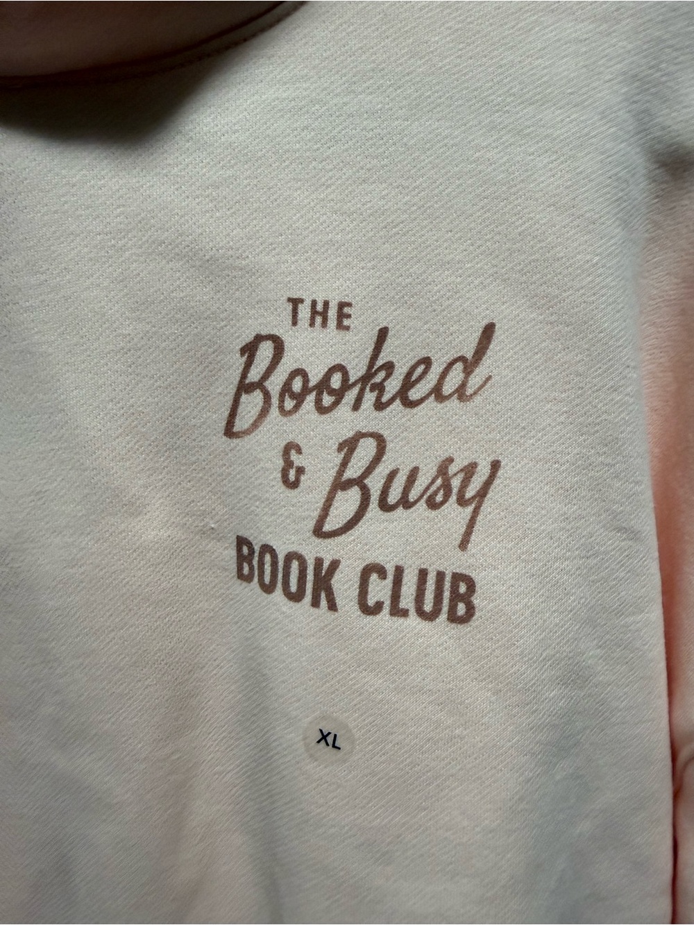 NWT American Eagle Sz XL- The Booked & Busy Book Club Hoodie - Pale Pink - Picture 4 of 9